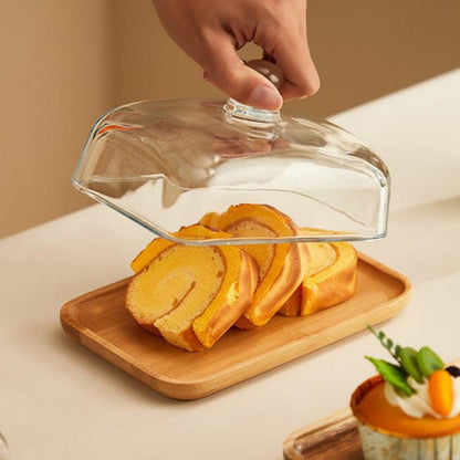 Wood and Glass Butter Holder - ButterElegance-Bamboo-Nora Luxe