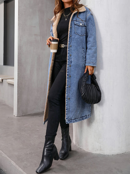 Worn Cropped Blue Denim Jacket - Sofia-S-Nora Luxe
