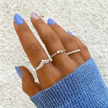Zirconia Crown Ring - Allegra-5-Gold-Nora Luxe