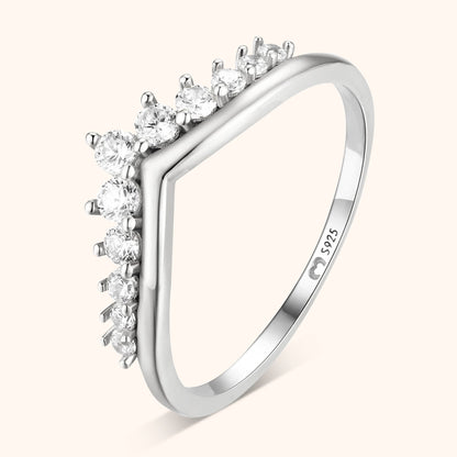 Zirconia Crown Ring - Allegra-5-Silver-Nora Luxe