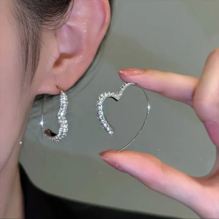 Zirconia Heart Earrings - Eliana-Nora Luxe
